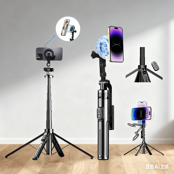 DODOUP Selfie Stick Tripod Stand for iPhone Samsung Huawei Cellphone 1.3m Extendable Phone Tripod with Wireless Remote