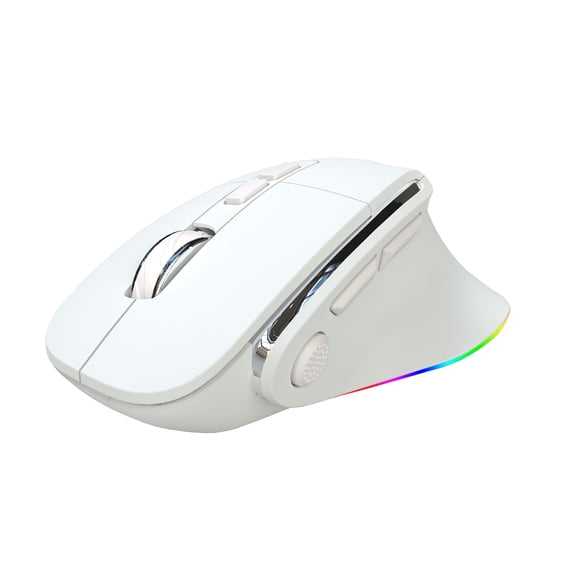 DOEL 2.4G Wireless gaming mouse,Ergonomic Vertical Optical Wireless Mouse with 800-1200-2400DPI, 8 buttons for Laptop,PC,Computer,Desktop,Notebook (White))