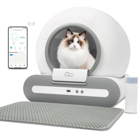 ?DOEL Self Cleaning Smart Cat Litter Box, 65L Automatic Cat Litter Box with APP Control and Integrated Safety Protection