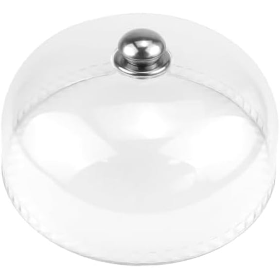 DOERDO 10Inch Cake Dome Cover Clear Cake Stand Cover Acrylic Round Cheese Cloche Dome for Dessert Display, 26.5x13.5cm