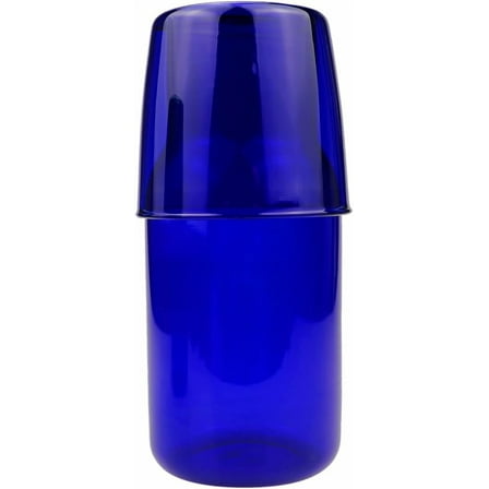 DOERDO Bedside Water Carafe Set with Tumbler Glass, Glass Mouthwash Bottle for Bathroom, Bedroom Nightstand, 17oz 500ml