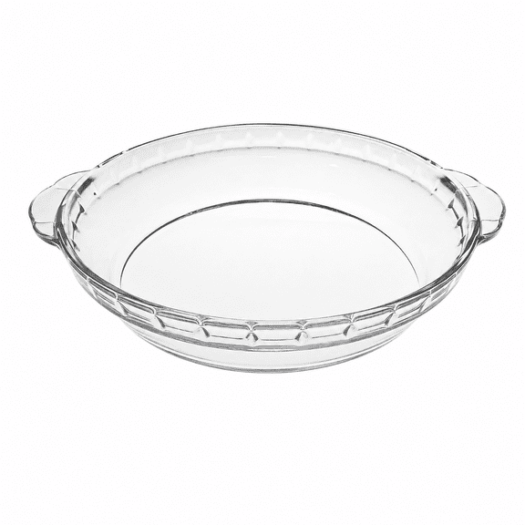 ABCISI Glass Pie Plate, 8 Inch Round Baking Dish with Handles for Versatile Cooking and Serving, Clear Non-Stick Round Dish with Wave Edge Design for Snacks Salads Desserts Cheese Cakes, 22.5x20CM