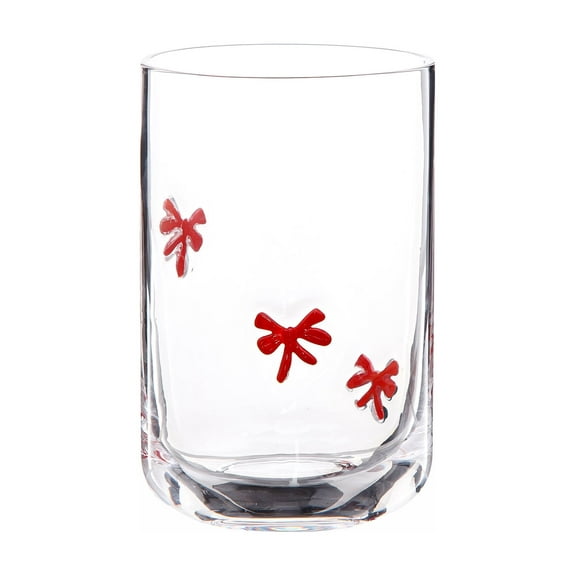 Bows Charm Drinking Glass 16 OZ Holiday Time