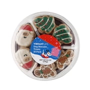 Vibrant Life Holiday Crunchy Biscuit Treats for Dogs, Peanut Butter, 9.5 oz, 18 Count
