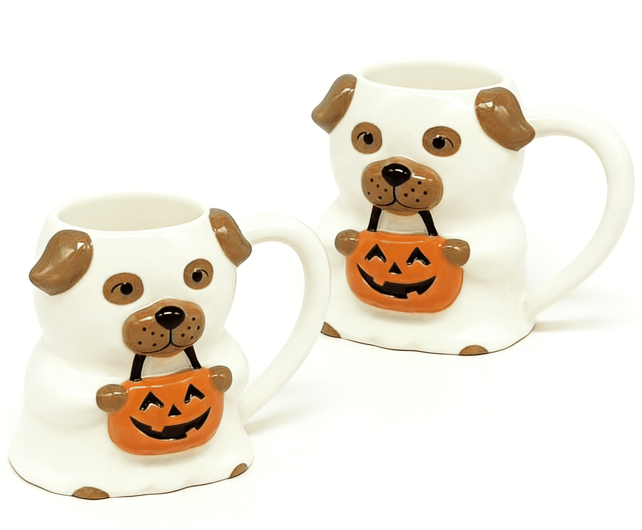 Way To Celebrate Halloween Ghost Dog Stoneware Mugs, 2-Pack, 14.88 oz
