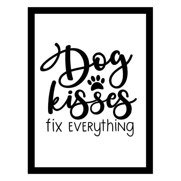 DOG KISSES FIX EVERYTHING Framed Print
