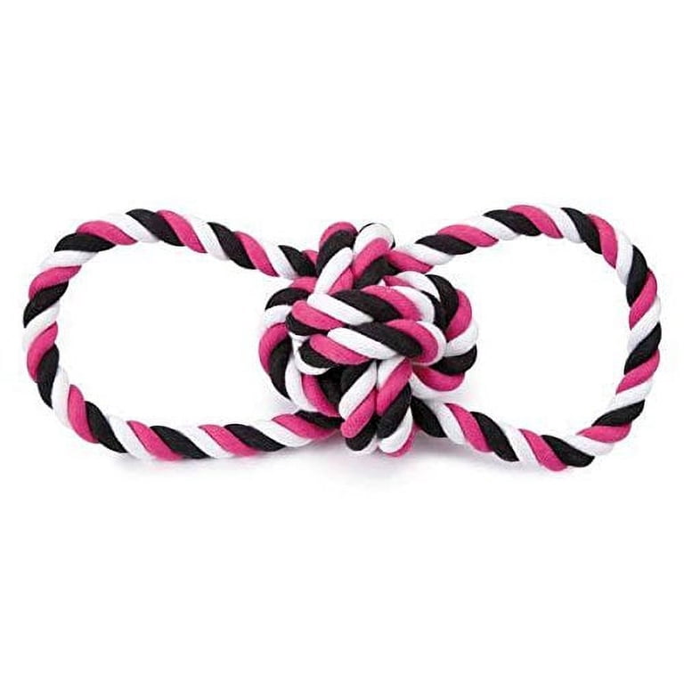 DOG ROPE TOY ! Knot Ball Tug Toys For Dogs 3 Colors & Sets Available Too  !(Pink) - Walmart.com