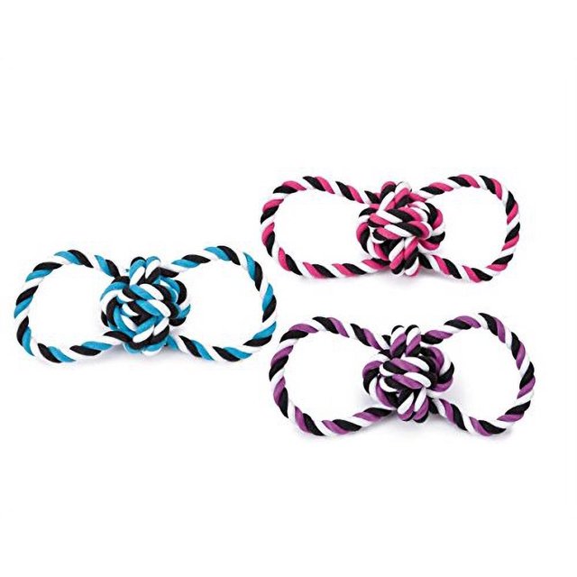 DOG ROPE TOY ! Knot Ball Tug Toys For Dogs 3 Colors & Sets Available Too !