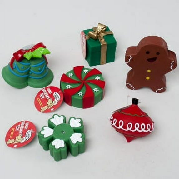 DOG TOY CHRISTMAS VINYL W/SQUKR 6 ASSORTED IN PDQ, Case Pack of 78