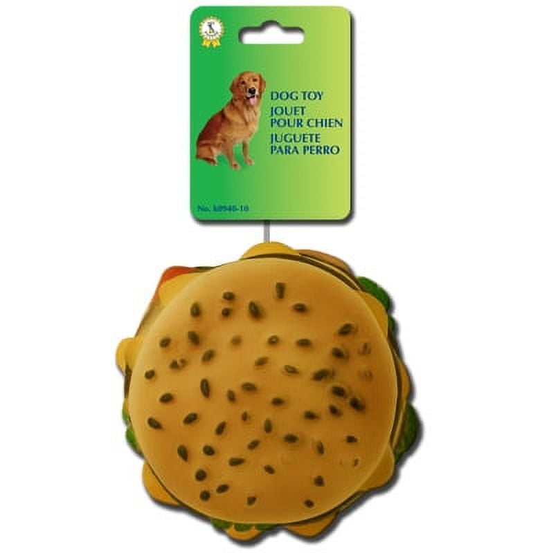 DOG TOY SQUEAKY Burger Pet Cheeseburger Food Vinyl BRAND NEW by Pet