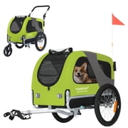 DOGGYHUT Premium Medium Pet Bike Bicycle Trailer & Stroller 2 in 1 for Small Dogs, Low Center of Gravity, Parking Brakes, Easy Folding Frame, Bicycle Carrier