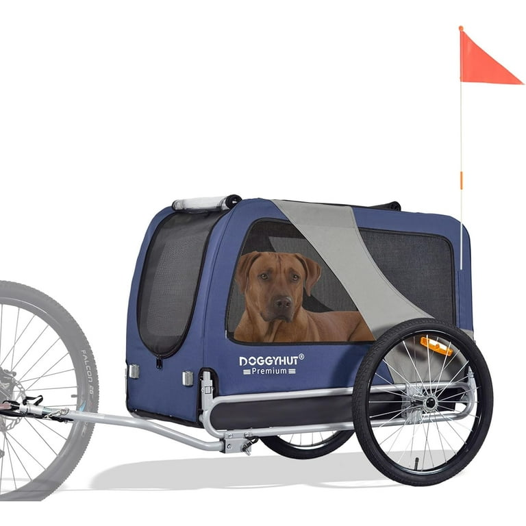 DOGGYHUT Premium XL Pet Bike Trailer for Large Dog or Multiple Small Dogs Up to 100 lbs Dog Bicycle Carrier Low Center of Gravity Easy Folding Frame Cart Walmart