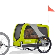 DOGGYHUT Premium XL Pet Bike Trailer for Large Sized Dog or Multiple Small Dogs, Low Center of Gravity, Easy Folding Frame, Bicycle Carrier