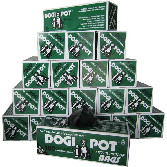 DOGIPOT 1402-20 20 Roll Case, Litter Pick up Bag Rolls, 200 Bags per Roll (4000 Bags)