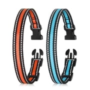 DOGLinsen 3/4 Inch Replacement Collar Strap for Dog Training Collars - Adjustable & Durable Nylon Strap Compatible with Vibrating, Anti-Bark, and Shock Collars - Orange and Blue