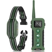 DOGLinsen Dog Training Collar with Remote,3300ft Long Range, Waterproof Electric Collar for Medium/Large Dogs 10-110 lbs, 16 Adjustable Shock Levels,Beep & Vibration Modes,Green