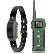 DOGLinsen Dog Training Collar with Remote,3300ft Long Range, Waterproof Electric Collar for Medium/Large Dogs 10-110 lbs, 16 Adjustable Shock Levels,Beep & Vibration Modes,BlackGreen