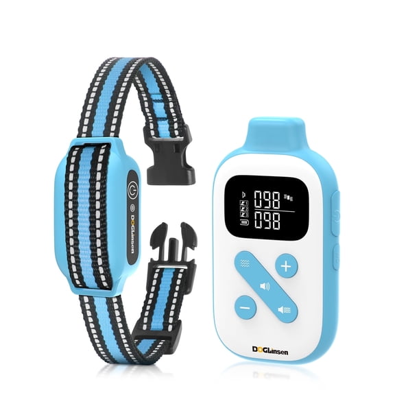 DOGLinsen No Shock Dog Training Collar, Vibrating Dog Collar with Remote 2800Ft, Vibration Collar for Puppy Small Medium Large Dogs - No Prongs (Blue)