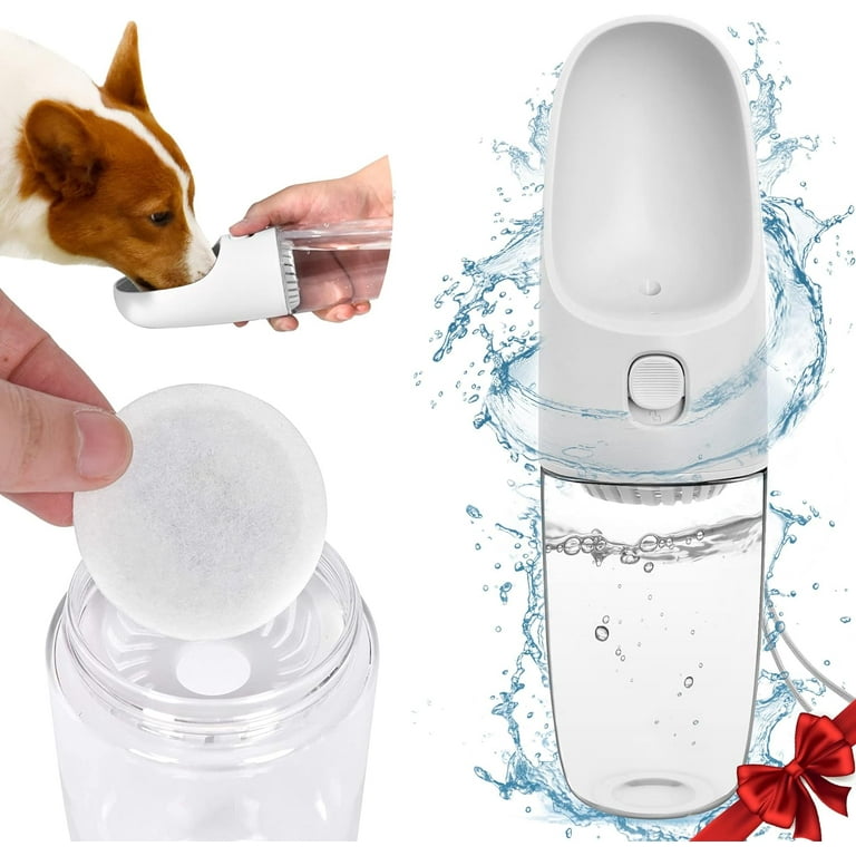 DOGNESS Dog Water Bottle with Filters, Portable Leak Proof Dog