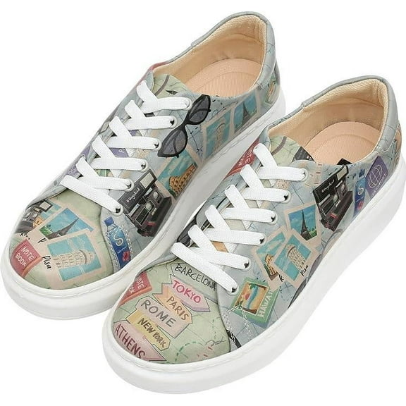 DOGO Wedge Sneakers for Women - Handmade and Vegan Leather Platform Sneakers for Women, Unique Chunky Sneakers Ready to Travel Design, Size 7