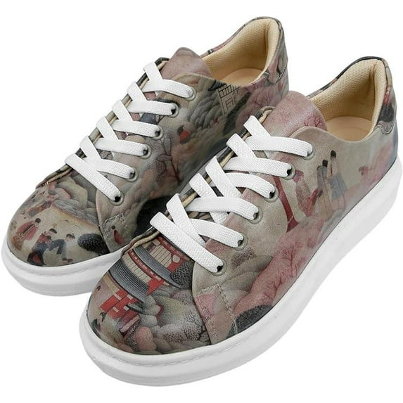 DOGO Wedge Sneakers for Women - Handmade and Vegan Leather Platform Sneakers for Women, Unique Chunky Sneakers Spring in East Design, Size 10