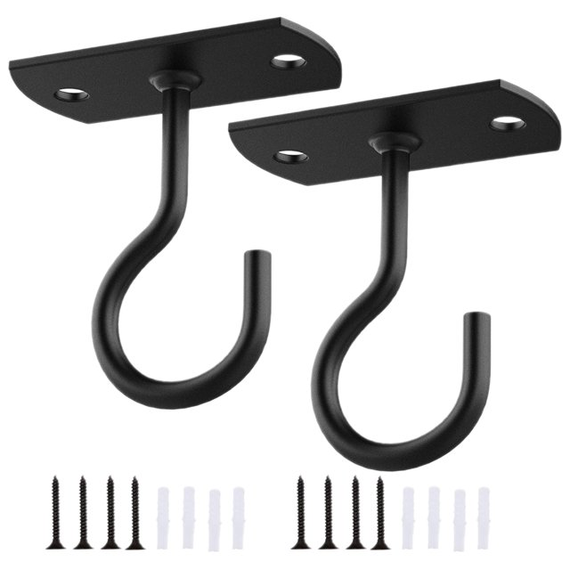 DOITOOL 2 Sets Heavy Duty Iron Hook Outdoor Light Hanger Hook Planter