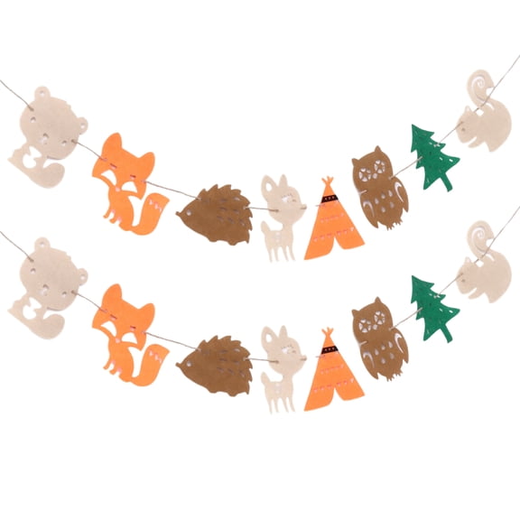 DOITOOL 2pcs Birthday Party Banner Decorative Background String Flags Ornament for Kid