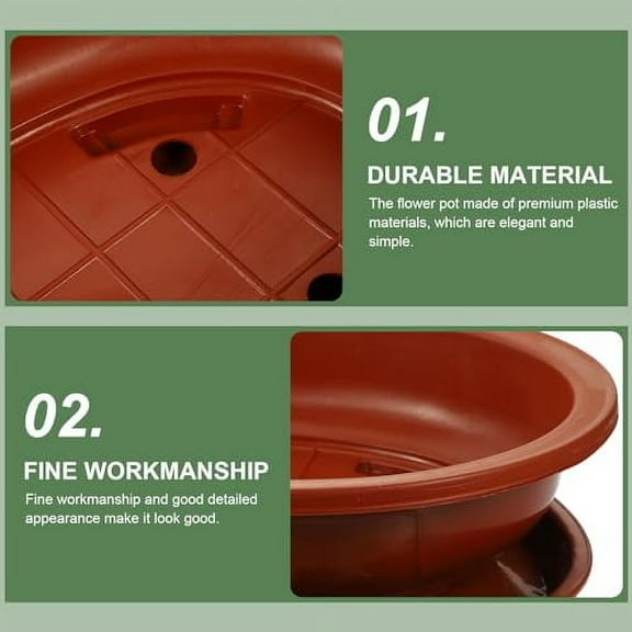 DOITOOL Bonsai Training Pots with Drainage Tray, 17 Inch Oval Bonsai Planter Pot Plastic Bonsai Plants Growing Pot Bonsai Tree Pots Flower Pot for Indoor Outdoor Garden Yard - 17.3