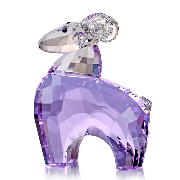 DOJOZ Crystal Sheep Zodiac Collectible Figurine Ornament Animal Home Decor Figurine Birthday Gifts (Purple) Y101