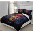 thumbnail image 1 of DOJLIO Dream Lion Bedspread Cover Twin Size Color Spray Paint Lion Pattern Duvet Cover Lion Head Room Decor Bedding Sets Art Lion Style for Adult Men Women, 1 of 5