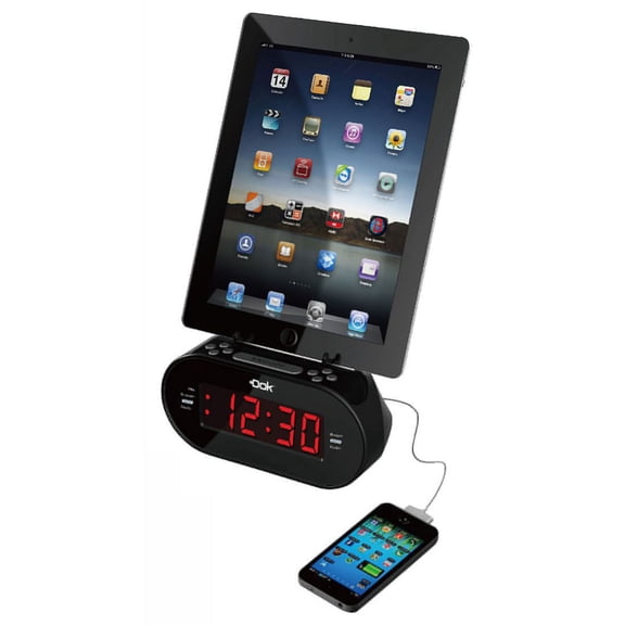DOK CR09 Universal Dual Charger with Alarm Clock And Cradle