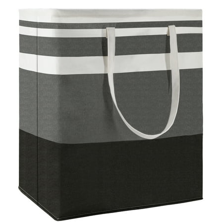 DOKEHOM 120L Freestanding Laundry Hamper with Handle, Collapsible Extra Large Cotton Storage Basket for Clothes (Gradient Grey)