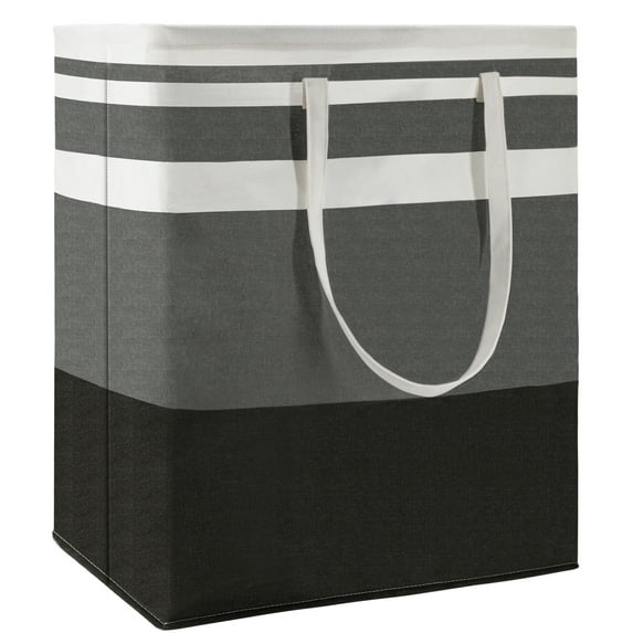 DOKEHOM 120L Freestanding Laundry Hamper with Handle, Collapsible Extra Large Cotton Storage Basket for Clothes (Gradient Grey)