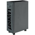 thumbnail image 1 of DOKEHOM 25-Inches Slim Laundry Basket on Wheels, Collapsible Rolling Laundry Hamper, Foldable Narrow Corner Clothes Storage Bins (Dark Grey), 1 of 10