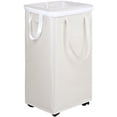 thumbnail image 1 of DOKEHOM 90L X-Large Laundry Basket with Removable Wash Bag on Wheels, Collapsible Rolling Laundry Hamper, Foldable Clothes Organizer, Folding Washing Bin (Beige), 1 of 9
