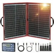 DOKIO 110W 18V Portable Foldable Solar Panel Kit, Solar Controller, USB Charging