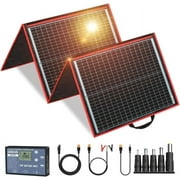 DOKIO 160W 18V Portable Solar Panel Kit ONLY 9lb Folding Solar Charger with 2 USB Outputs for 12v Batteries/Power Station AGM LiFePo4 RV Camping Trailer Car Marine