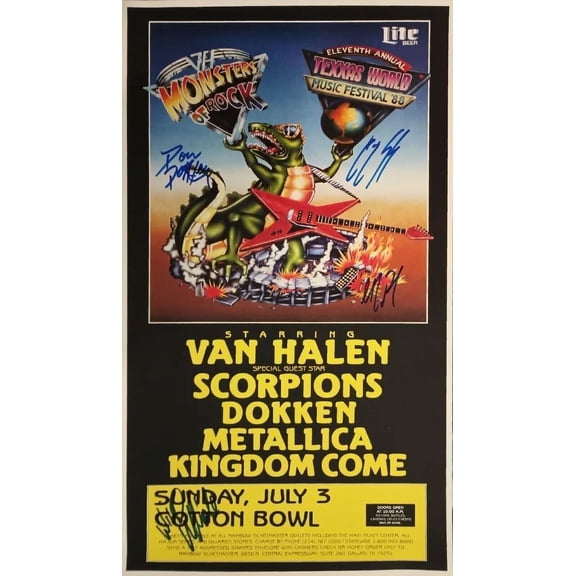 DOKKEN Poster 9x17in 1988 Reproduction Reprint VAN HALEN 24 x 36 Inch Poster