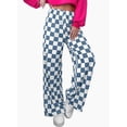 thumbnail image 1 of DOKOTOO Plaid Pants for Women Casual Wide Leg Pants Elastic Waist Loose Comfy Checkered Pants with Pockets, 1 of 7