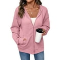 thumbnail image 1 of DOKOTOO Women’s Hoodies Drawstring Zip Up Hoodies Jacket Oversized Casual Sweatshirts with Pocket S-2XL, 1 of 11