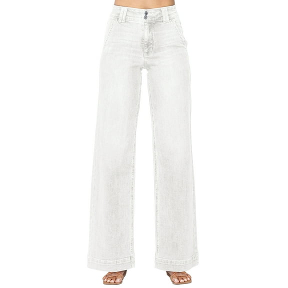 DOKOTOO Jeans for Women High Waisted Wide Leg Jeans Trendy Stretchy Denim Pants with Slanted Pockets Comfort Baggy Straight Leg (Plus Sizes Available)