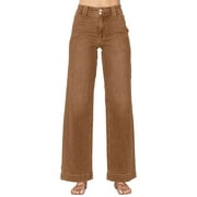 DOKOTOO Jeans for Women High Waisted Wide Leg Jeans Trendy Stretchy Denim Pants with Slanted Pockets Comfort Baggy Straight Leg (Plus Sizes Available)