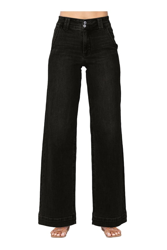 Jeans for Women High Waisted Wide Leg Jeans Trendy Stretchy Denim Pants with Slanted Pockets Comfort Baggy Straight Leg (Plus Sizes Available)
