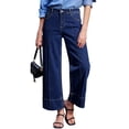 thumbnail image 1 of DOKOTOO Jeans for Women High Waisted Wide Leg Stretch Denim Cropped Ankle Jeans Vertical Seam Loose Fit Baggy Jeans with Pockets, 1 of 8