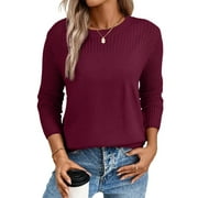 DOKOTOO Knit Sweater for Women Hollow Out Sleeve Comfortable Pullover Trendy Winter Sweater