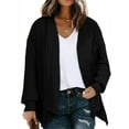 thumbnail image 1 of DOKOTOO Plus Size Cardigan for Womens Long Sleeve Casual Open Front Asymmetrical Knit Light Cardigans Sweater(1X-5X), 1 of 8