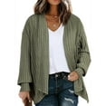 thumbnail image 1 of DOKOTOO Plus Size Cardigan for Womens Long Sleeve Casual Open Front Asymmetrical Knit Light Cardigans Sweater(1X-5X), 1 of 8
