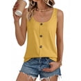 thumbnail image 1 of DOKOTOO Tank Tops for Women Summer Sleeveless Loose Fit Crewneck Tops Button Solid Color Basic Tee, 1 of 8