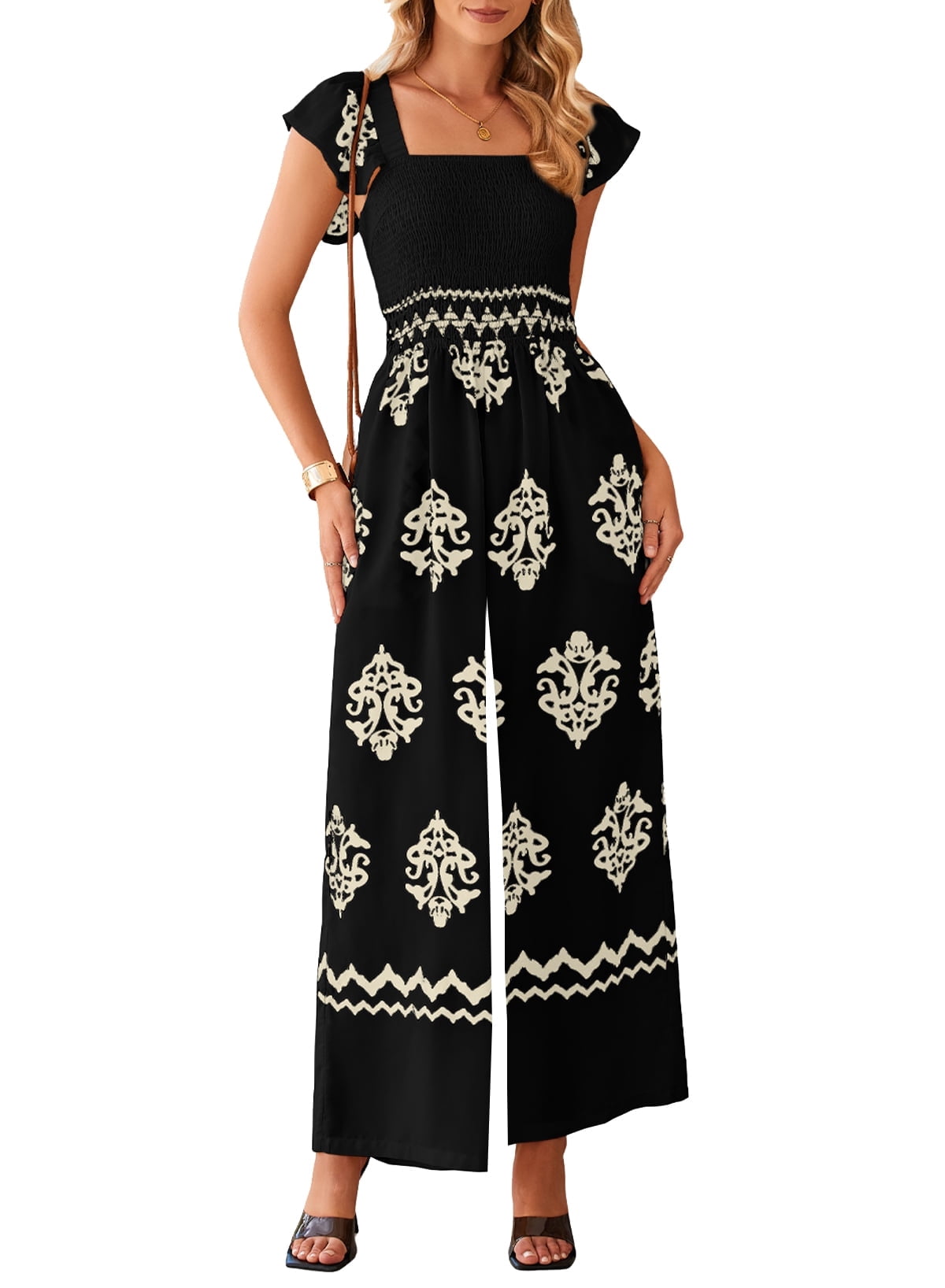 Sleeveless Backless Boho Bow-knot  Dot Jumpsuits Women 2022 Summer Romper