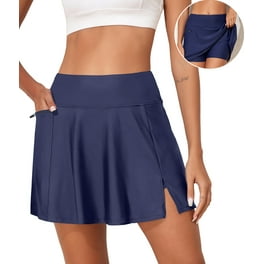 Reebok Women's High Rise Logo Waistband Swim Skirt with Slit